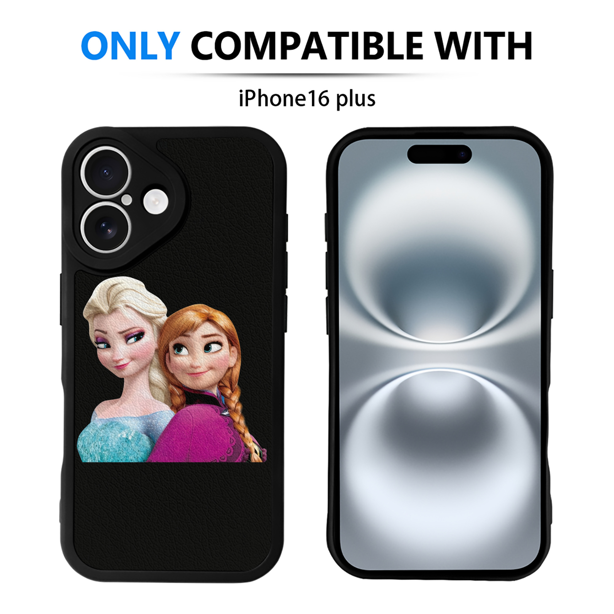 （画像用） アナと雪の女王 アンナ エルサ Frozen Anna Elsa 【iPhone 16シリーズ対応】シリコンスマホケース（レザー調） 材質：シリコン